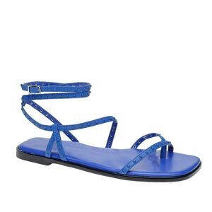 New Marc Fisher LTD Nalica Strappy Sandal navy blue flat strappy ankle buckle 7